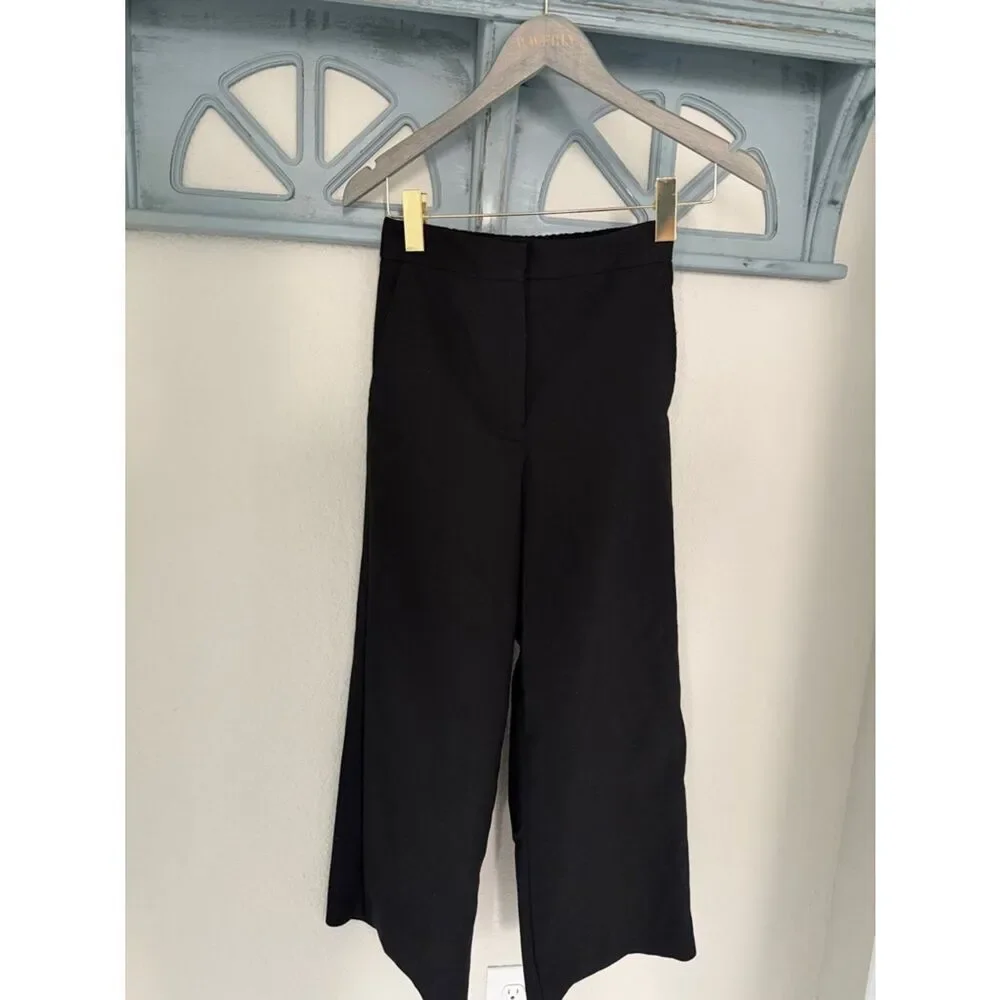 Zara High Waisted Black Pants Cropped Dressy Casual XS